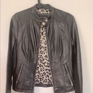 Black Rivet Faux Leather Jacket